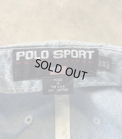 画像6: 90'S RALPH LAUREN POLO SPORT "USA POLO" シャンブレー ベースボールキャップ ブルー USA製 (VINTAGE)