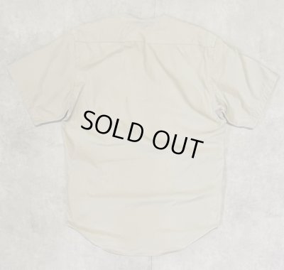 画像4: 90'S RALPH LAUREN ノーカラー Vネック 半袖 サファリシャツ ベージュ (VINTAGE)