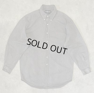 画像1: 80'S RALPH LAUREN "BLACK COVERT" 長袖 BDシャツ ブラック USA製 (VINTAGE)