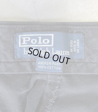 画像2: 90'S RALPH LAUREN "ANDREW PANT" ツープリーツ チノパンツ ブラック W35L30 (VINTAGE)