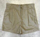 50'S イタリア軍 コットン100% ボタンフライ プリーツ入り チノショーツ ベージュ (MINT CONDITION)