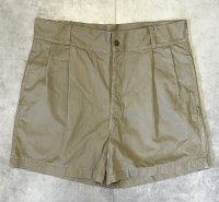 50'S イタリア軍 コットン100% ボタンフライ プリーツ入り チノショーツ ベージュ (MINT CONDITION)