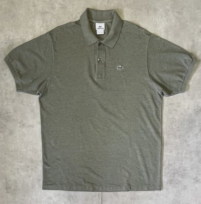 画像1: 90'S CHEMISE LACOSTE ポロシャツ ヘザーオリーブ フランス製 (VINTAGE)