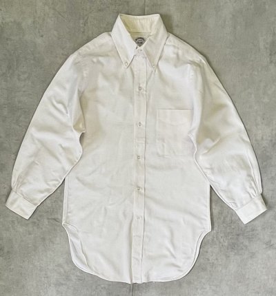 画像1: 60'S BROOKS BROTHERS "MAKERS" 6ボタン オックスフォード BDシャツ 生成り USA製 (VINTAGE)