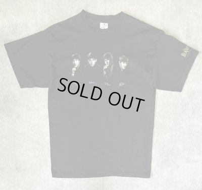 画像1: 90'S THE BEATLES 袖プリント入り 半袖 Tシャツ ブラック USA製 (VINTAGE)