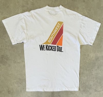 画像4: 90'S SOUTHWEST AIRLINES シングルステッチ 両面プリント 半袖 Tシャツ ホワイト USA製 (VINTAGE)