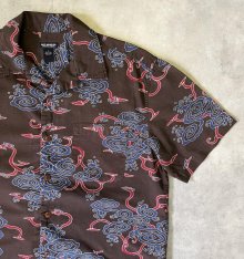 他の写真2: RALPH LAUREN "POLO JEANS" コットン 半袖 オープンカラーシャツ ブラウン/総柄 (VINTAGE)
