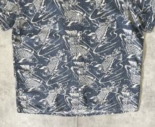 他の写真3: 90'S RALPH LAUREN リネン/コットン 半袖 オープンカラーシャツ インディゴ/鯉柄 (VINTAGE)