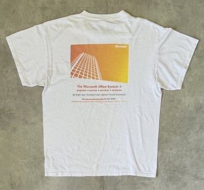 画像1: 90'S MICROSOFT OFFICE 両面プリント 半袖 Tシャツ ホワイト (VINTAGE)