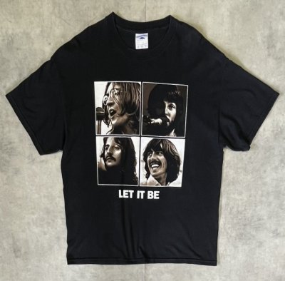 画像1: 90'S THE BEATLES "LET IT BE" 両面プリント 半袖 Tシャツ ブラック (VINTAGE)