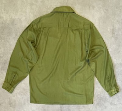 画像3: 60'S TOWNCRAFT "PENN-PREST" オープンカラーシャツ オリーブ (VINTAGE)