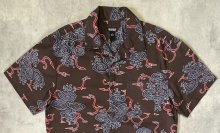 他の写真1: RALPH LAUREN "POLO JEANS" コットン 半袖 オープンカラーシャツ ブラウン/総柄 (VINTAGE)