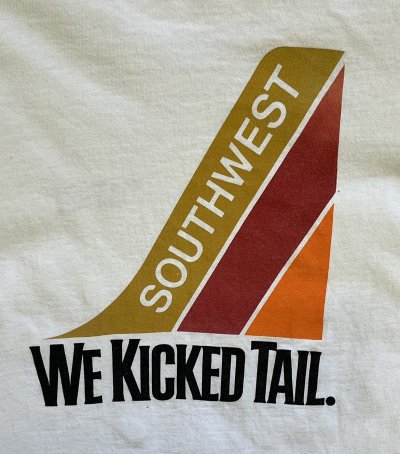 画像5: 90'S SOUTHWEST AIRLINES シングルステッチ 両面プリント 半袖 Tシャツ ホワイト USA製 (VINTAGE)