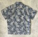 画像4: 90'S RALPH LAUREN リネン/コットン 半袖 オープンカラーシャツ インディゴ/鯉柄 (VINTAGE) (4)