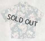 90'S RALPH LAUREN "POLO SPORT" コットン 半袖 オープンカラーシャツ オリーブ/花柄 (VINTAGE)