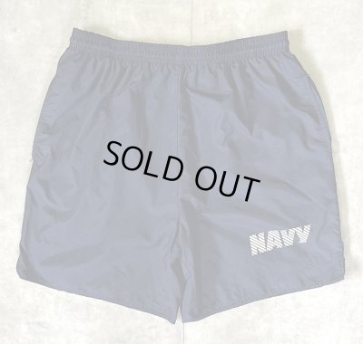 画像1: アメリカ軍 US NAVY ナイロン トレーニングショーツ ネイビー (VINTAGE)
