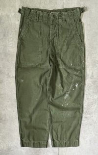 60'S アメリカ軍 US ARMY "OG107" 初期モデル コットンサテン 平ボタン ベイカーパンツ (VINTAGE)