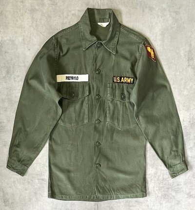 画像1: 60'S アメリカ軍 US ARMY OG107 コットンサテン ユーティリティシャツ (VINTAGE)