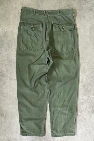 画像4: 60'S アメリカ軍 US ARMY "OG107" コットンサテン ベイカーパンツ WALDESジップ ミリタリーグリーン (VINTAGE)