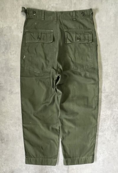画像5: 60'S アメリカ軍 US ARMY "OG107" 初期モデル コットンサテン 平ボタン ベイカーパンツ (VINTAGE)