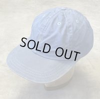90'S RALPH LAUREN ロゴ刺繍 ベースボールキャップ ブルー USA製 (VINTAGE)