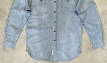 他の写真3: 90'S RALPH LAUREN 猫目メタルボタン チンスト＆マチ付き シャンブレーシャツ ブルー (VINTAGE)