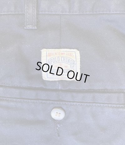 画像6: 90'S RALPH LAUREN "ボックスロゴ" ツープリーツ チノショーツ ネイビー TALONジップ USA製 (VINTAGE)
