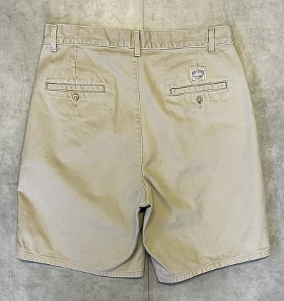 画像5: 90'S RALPH LAUREN "ボックスロゴ" ツープリーツ チノショーツ ベージュ TALONジップ USA製 (VINTAGE)