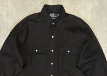 他の写真1: 90'S RALPH LAUREN "WHITFIELD" ロゴ無し フラップポケット リネンシャツ ブラック (MINT CONDITION)