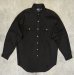 画像1: 90'S RALPH LAUREN "WHITFIELD" ロゴ無し フラップポケット リネンシャツ ブラック (MINT CONDITION) (1)