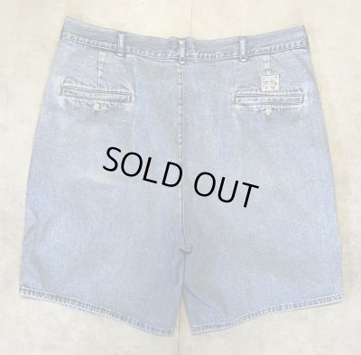 画像4: 90'S RALPH LAUREN "ボックスロゴ" ツープリーツ デニムショーツ インディゴ USA製 (VINTAGE)