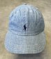 画像2: 90'S RALPH LAUREN POLO SPORT ロゴ刺繍 シャンブレー ベースボールキャップ ブルー USA製 (VINTAGE) (2)