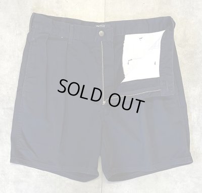 画像3: 90'S RALPH LAUREN "ボックスロゴ" ツープリーツ チノショーツ ネイビー TALONジップ USA製 (VINTAGE)