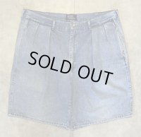 90'S RALPH LAUREN "ボックスロゴ" ツープリーツ デニムショーツ インディゴ USA製 (VINTAGE)