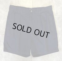 90'S RALPH LAUREN "ボックスロゴ" ツープリーツ チノショーツ ネイビー TALONジップ USA製 (VINTAGE)