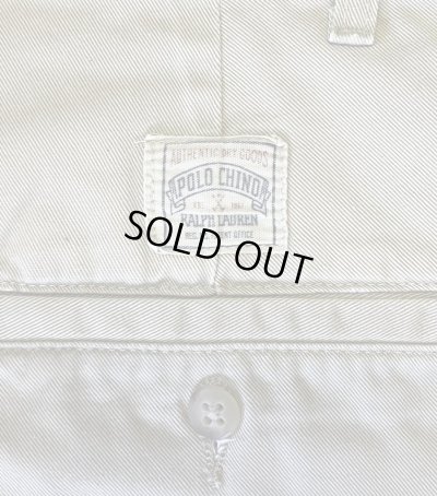画像6: 90'S RALPH LAUREN "ボックスロゴ" ツープリーツ チノショーツ ベージュ TALONジップ USA製 (VINTAGE)
