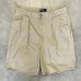 画像1: 90'S RALPH LAUREN "ボックスロゴ" ツープリーツ チノショーツ ベージュ TALONジップ USA製 (VINTAGE) (1)