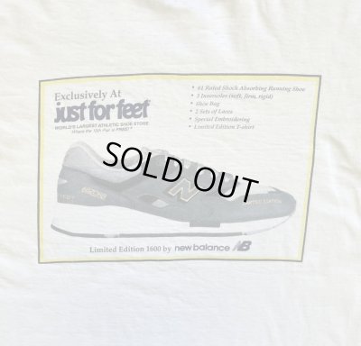 画像6: 90'S JUST FOR FEET "NEW BALANCE 1600" シングルステッチ 両面＆袖プリント 半袖 Tシャツ ホワイト USA製 (VINTAGE)