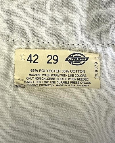 画像4: 80'S DICKIES 874 チビタグ ワークパンツ ブラック W42L29 TALONジップ USA製 (VINTAGE)