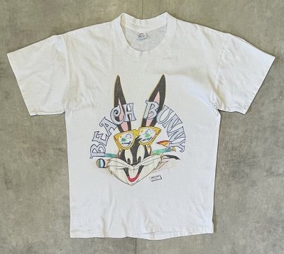 画像1: 80'S LOONEY TUNES "BUGS BUNNY" シングルステッチ 半袖 Tシャツ ホワイト USA製 (VINTAGE)