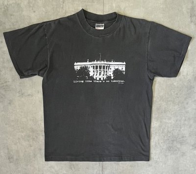 画像1: 90'S MEDICINE MAN シングルステッチ 両面プリント 半袖 Tシャツ フェードブラック USA製 (VINTAGE)