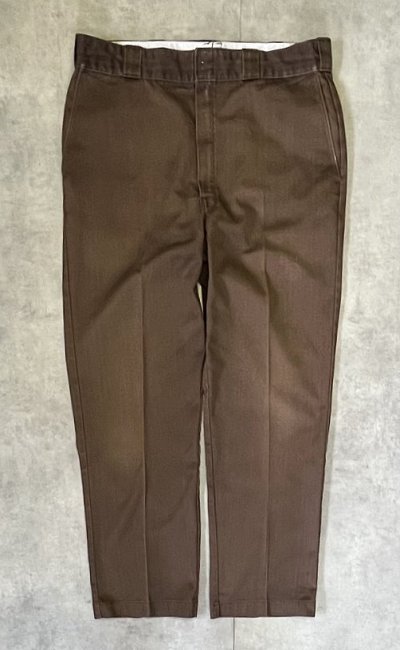 画像3: 80'S DICKIES 874 チビタグ ワークパンツ フェードブラウン W38L31 42TALONジップ USA製 (VINTAGE)