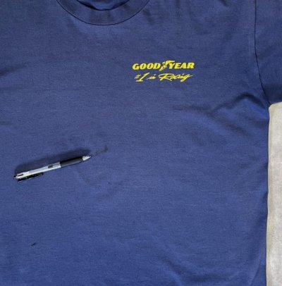 画像6: 90'S GOOD YEAR シングルステッチ 両面プリント 半袖 Tシャツ フェードネイビー カナダ製 (VINTAGE)
