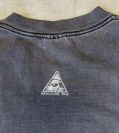 画像6: 90'S MEDICINE MAN シングルステッチ 両面プリント 半袖 Tシャツ フェードブラック USA製 (VINTAGE)