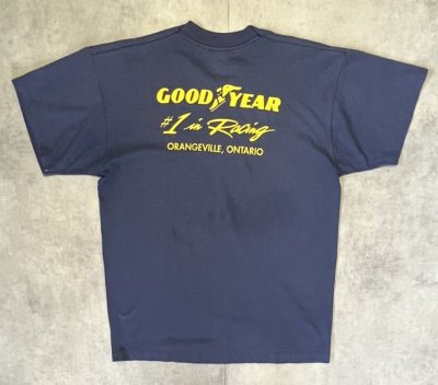 画像4: 90'S GOOD YEAR シングルステッチ 両面プリント 半袖 Tシャツ フェードネイビー カナダ製 (VINTAGE)