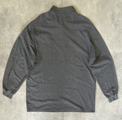 画像4: 80'S CHEMISE LACOSTE 長袖 ポロシャツ ダークグレーヘザー フランス製 (VINTAGE)