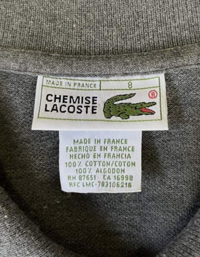 画像2: 80'S CHEMISE LACOSTE 長袖 ポロシャツ ダークグレーヘザー フランス製 (VINTAGE)