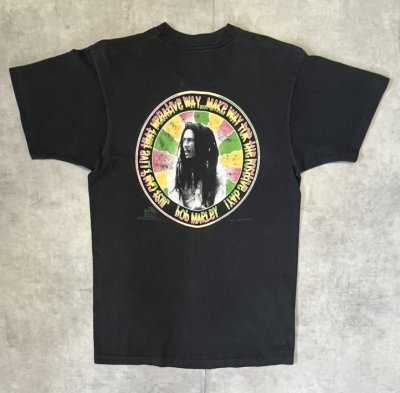 画像4: 90'S BOB MARLEY "POSITIVE VIBRATION" 両面プリント シングルステッチ 半袖 Tシャツ ブラック USA製 (VINTAGE)