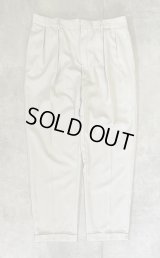 90'S RALPH LAUREN ツータック トロピカルウールパンツ ライトベージュ イタリア製 (VINTAGE)