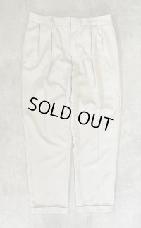 90'S RALPH LAUREN ツータック トロピカルウールパンツ ライトベージュ イタリア製 (VINTAGE)